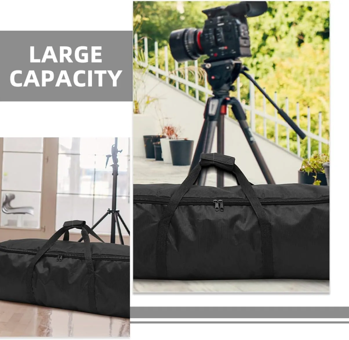 Vaguelly 2pcs Portable Tripod Carrying Bags Oxford Cloth Storage Case for Photographic Equipment Lightweight Zippered Carrier for Photography Live Broadcasting Fishing