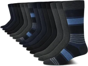 Van Heusen Mens Dress Socks - 14 Pack Soft Stretch Moisture Wicking Crew Socks for Men for Everyday Office Work Wear (6-12.5)