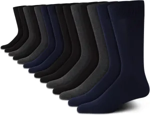 Van Heusen Mens Dress Socks - 14 Pack Soft Stretch Moisture Wicking Crew Socks for Men for Everyday Office Work Wear (6-12.5)