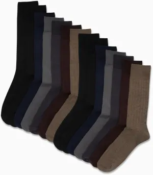 Van Heusen Mens Dress Socks - 14 Pack Soft Stretch Moisture Wicking Stay Up Casual Work Socks for Men (Sizes: 6-12.5)