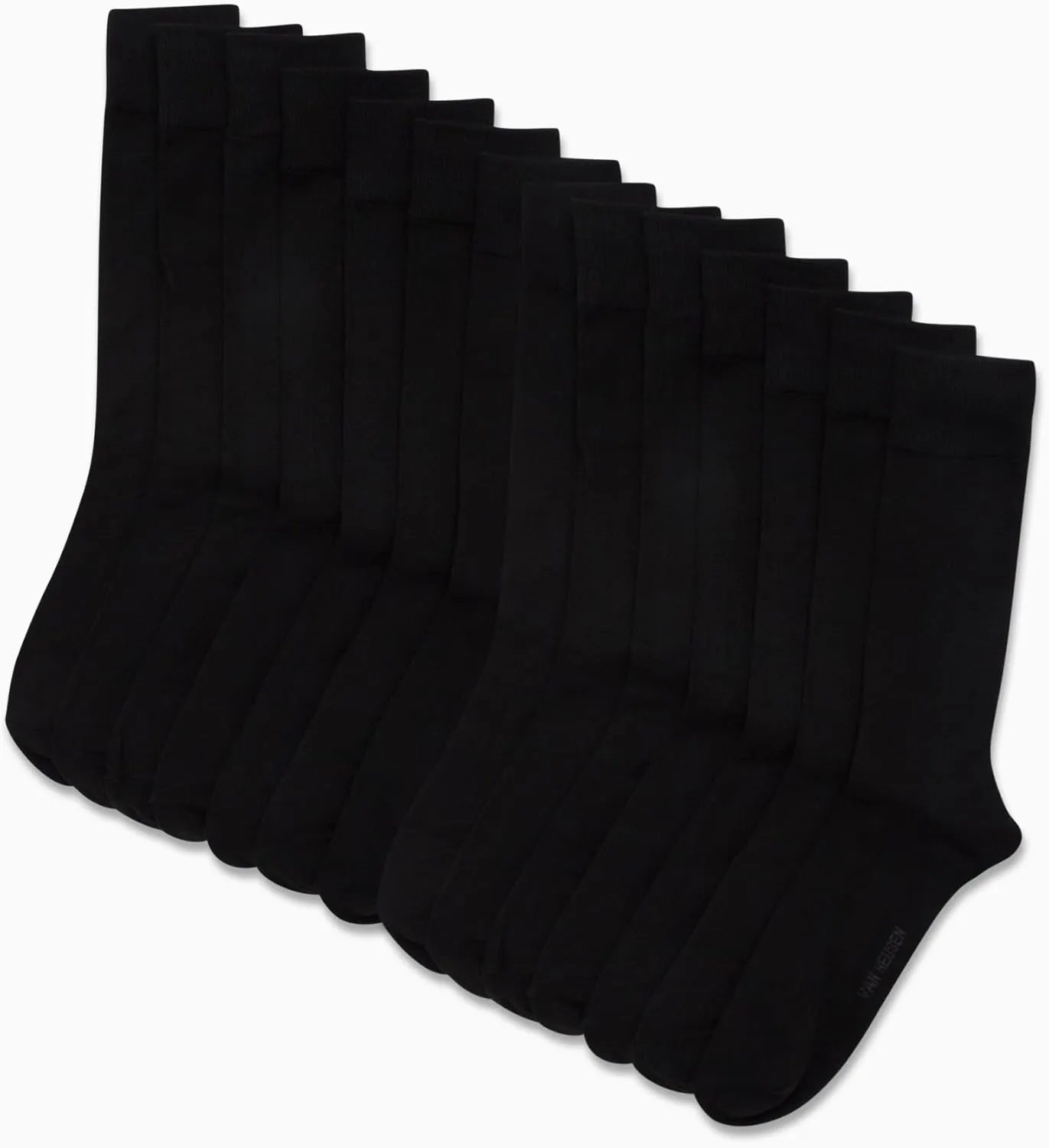 Van Heusen Mens Dress Socks - 14 Pack Soft Stretch Moisture Wicking Stay Up Casual Work Socks for Men (Sizes: 6-12.5)