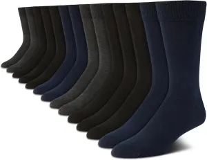 Van Heusen Mens Dress Socks - 14 Pack Soft Stretch Moisture Wicking Stay Up Casual Work Socks for Men (Sizes: 6-12.5)