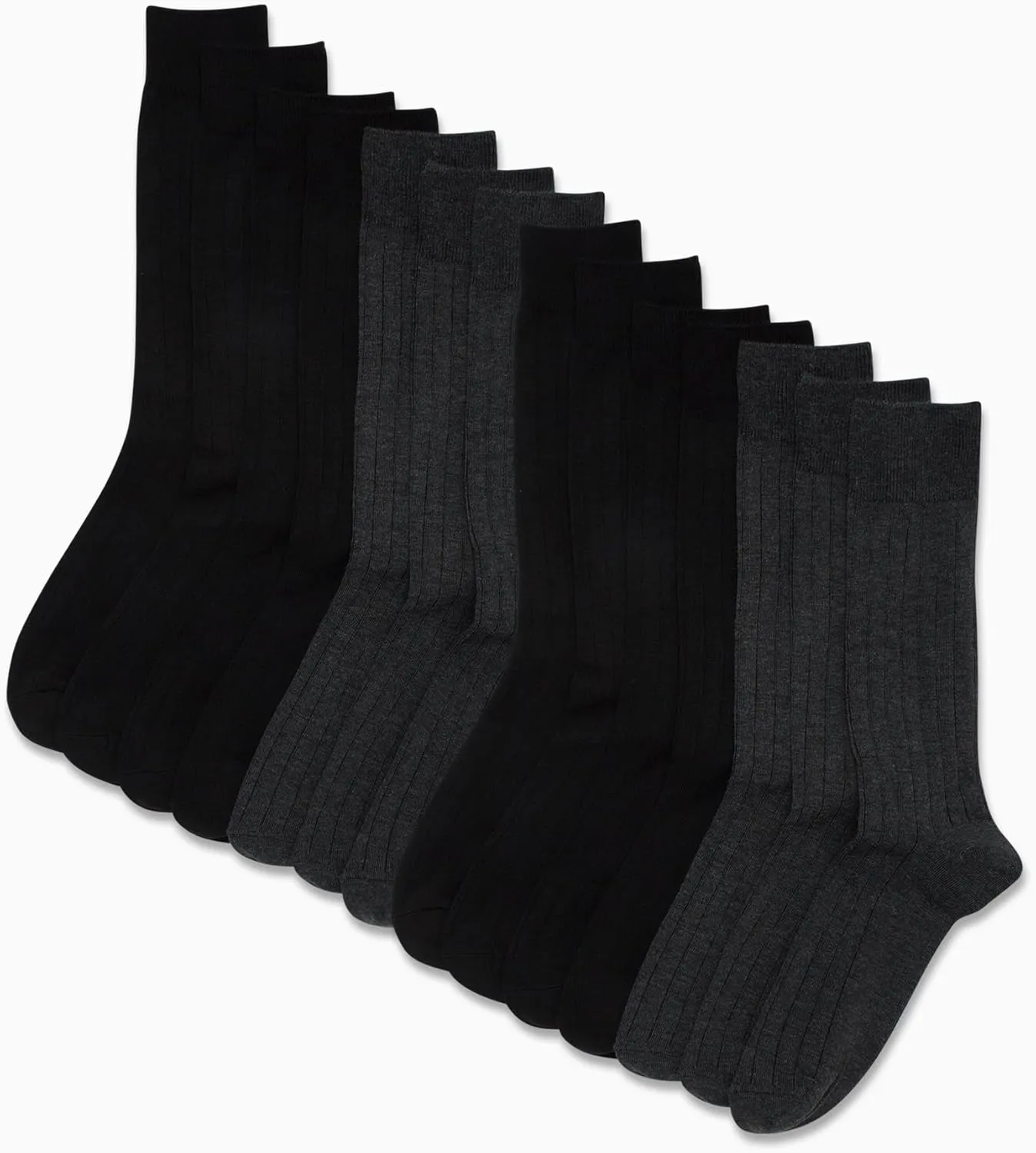 Van Heusen Mens Dress Socks - 14 Pack Soft Stretch Moisture Wicking Stay Up Casual Work Socks for Men (Sizes: 6-12.5)