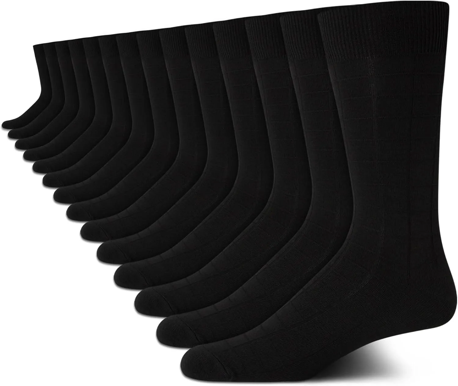 Van Heusen Mens Dress Socks - 14 Pack Soft Stretch Moisture Wicking Stay Up Casual Work Socks for Men (Sizes: 6-12.5)