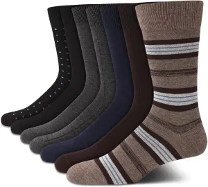 Van Heusen Men's Dress Socks - 7 Pack Premium Stretch Moisture Wicking Crew Socks with Reinforced Heel and Toe (Size: 6-12.5)