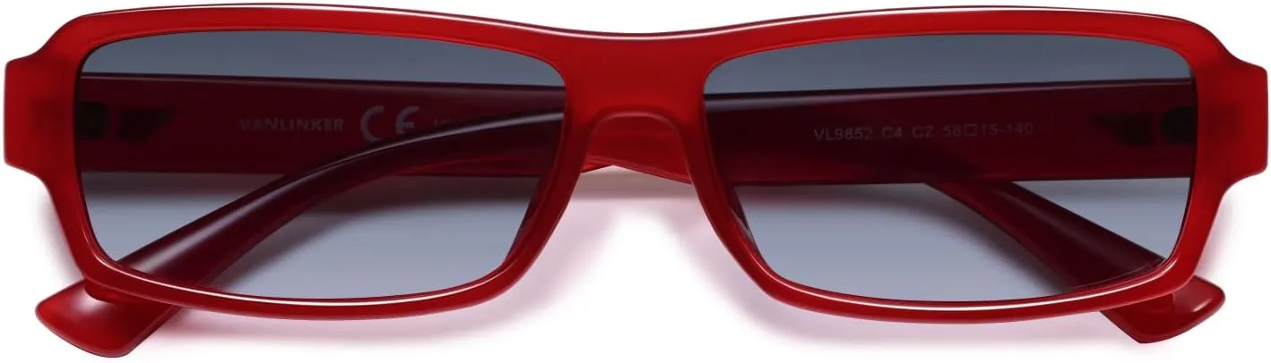 VANLINKER Retro Rectangle Polarized Sunglasses for Women Men Vintage 90s Small Trendy 2025 Sunnies VL9852