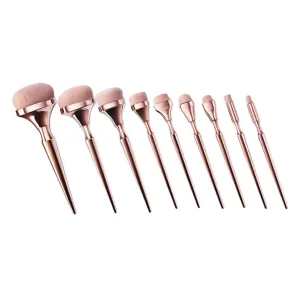 VICASKY Rose Gold Makeup Brushes Set 9 Pieces Full Kit Portable Stylish for Women's Day