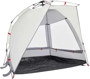 vidaXL Beach Tent 2-Person, Outdoor Shelter, Camping Tent for Garden Patio, Backpacking Tent, Beach Canopy, Gray Quick Release Waterproof