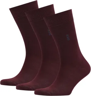 VRD SOCKS Men’s Dress Socks, Mid Calf Socks for Men, Plain Design, Crew Socks for Men Shoe Size 8-13 (Maroon Burgundy, 3-Pairs)