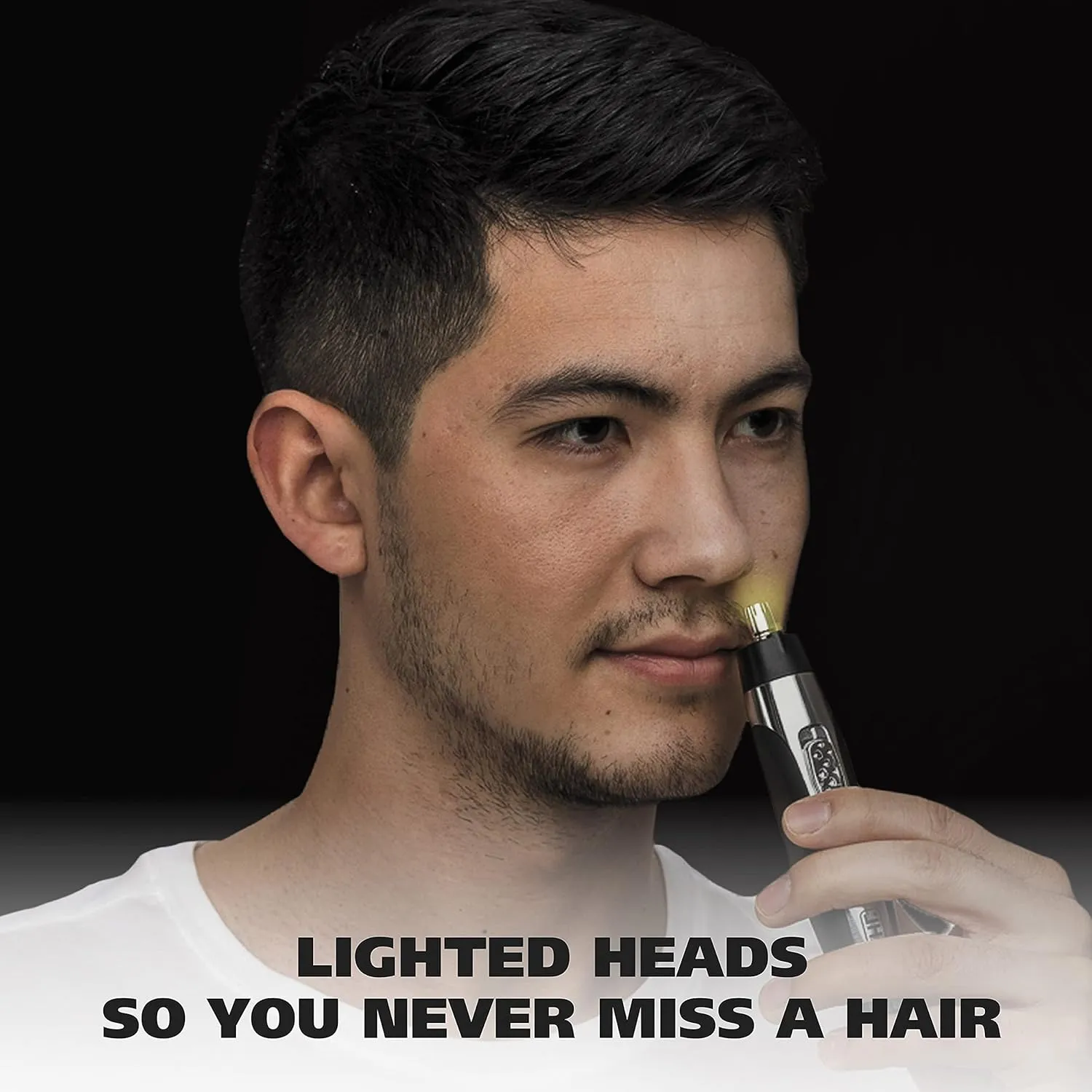 Wahl Lighted Battery Nose Hair Trimmer for Men & Women. Painless, Easy to See Nose, Ear, and Eyebrow Trimming with Built in Light, Battery Included. – Model 3023283