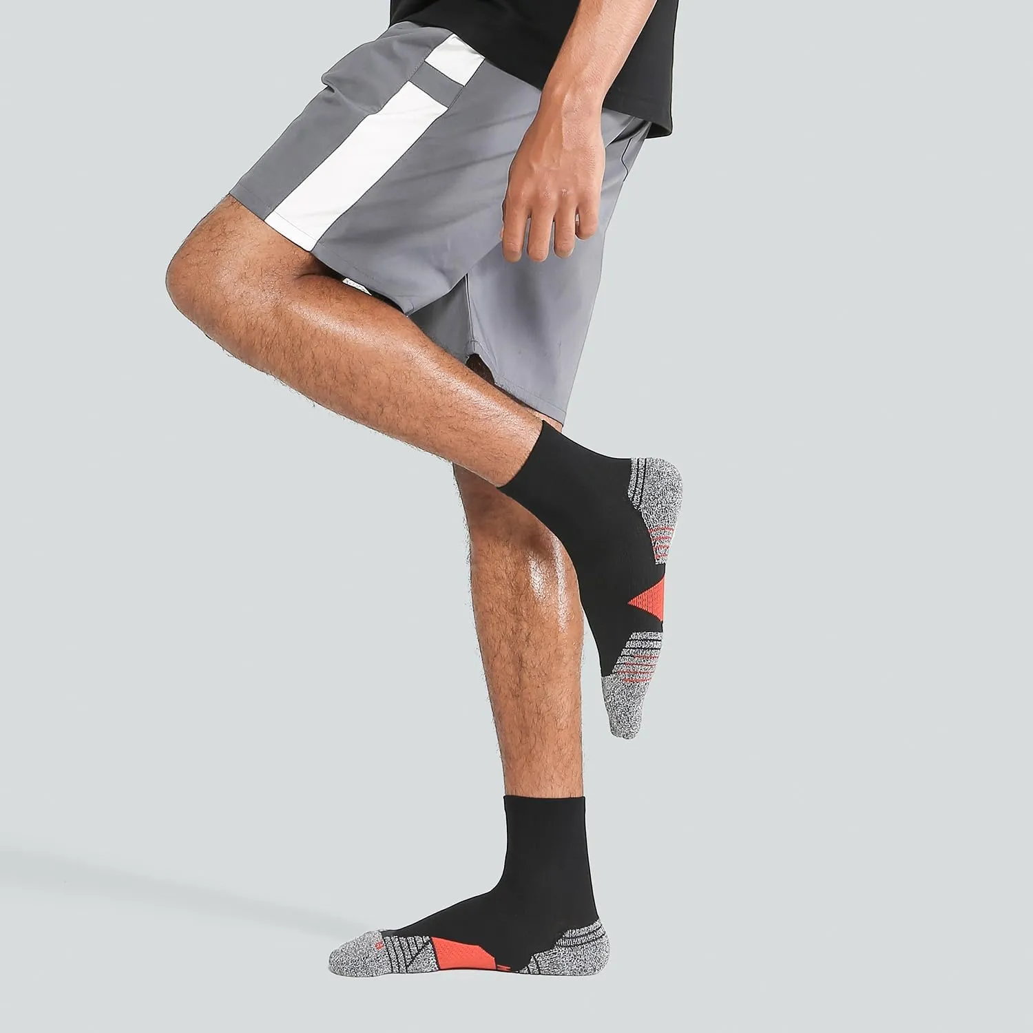 WANDER Men's Athletic Ankle Socks 6 Pairs Running Socks for Sport Low Cut Cycling Socks 6-9/10-12/12-14