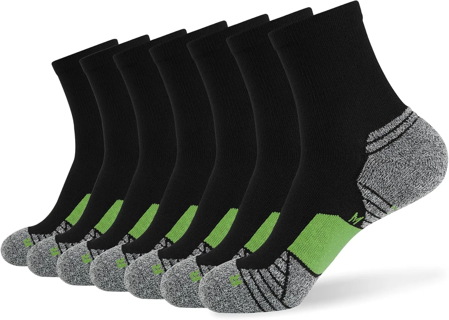 WANDER Men's Athletic Ankle Socks 6 Pairs Running Socks for Sport Low Cut Cycling Socks 6-9/10-12/12-14