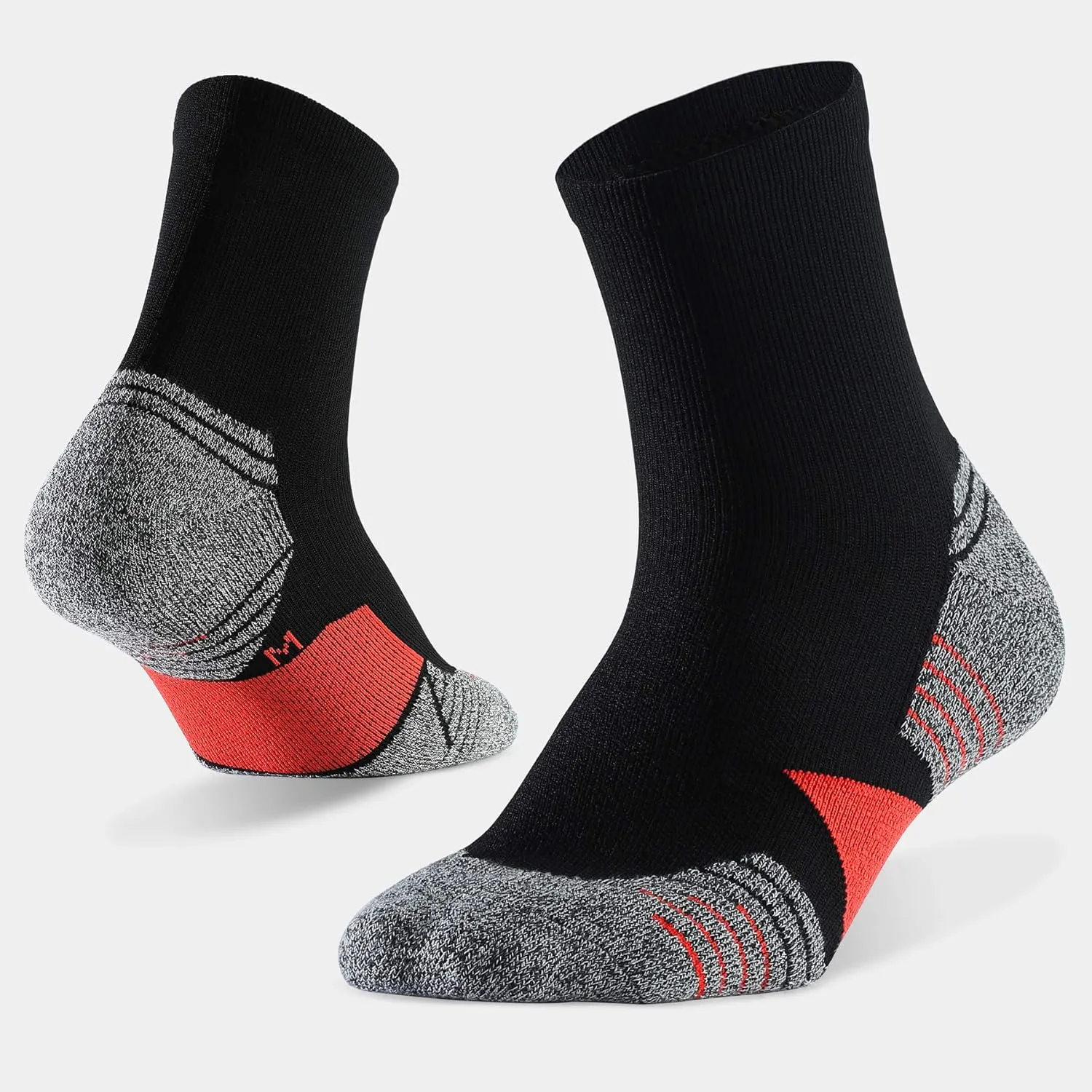 WANDER Men's Athletic Ankle Socks 6 Pairs Running Socks for Sport Low Cut Cycling Socks 6-9/10-12/12-14