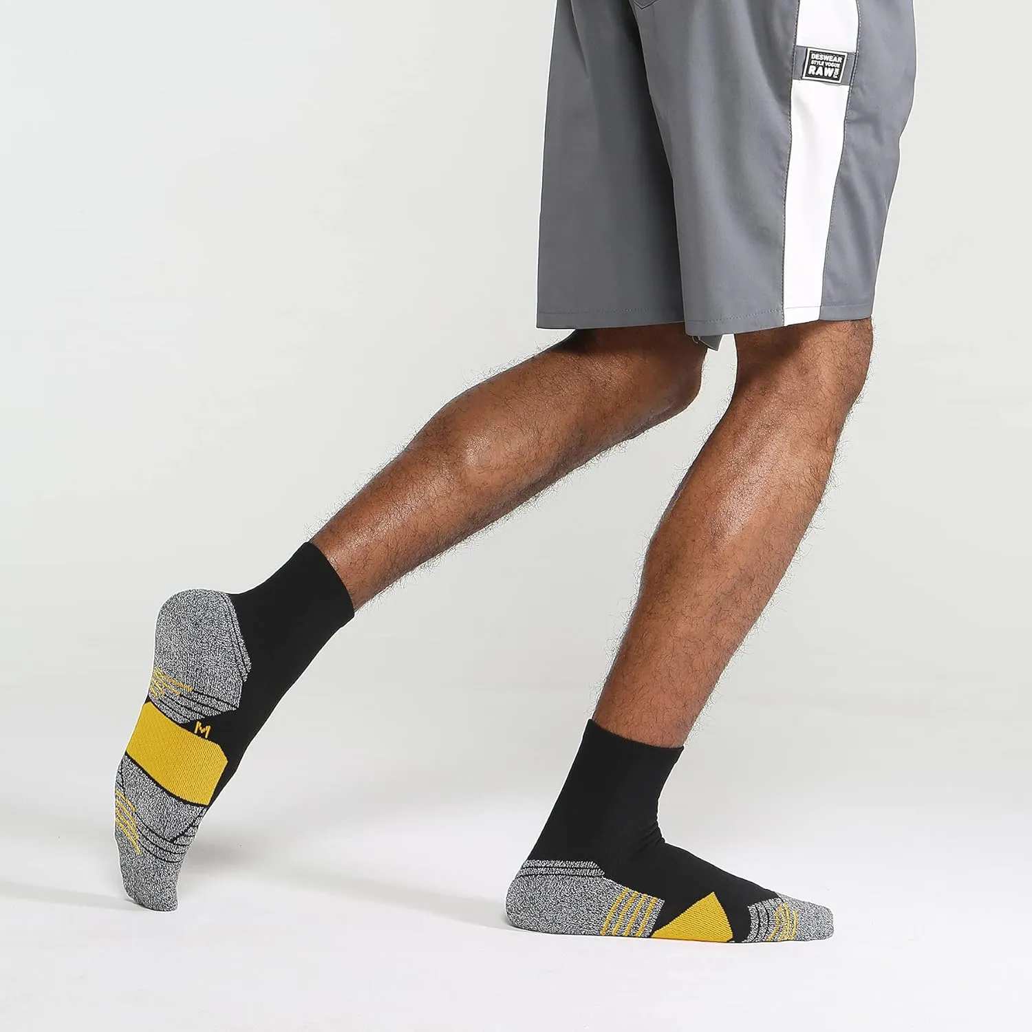 WANDER Men's Athletic Ankle Socks 6 Pairs Running Socks for Sport Low Cut Cycling Socks 6-9/10-12/12-14