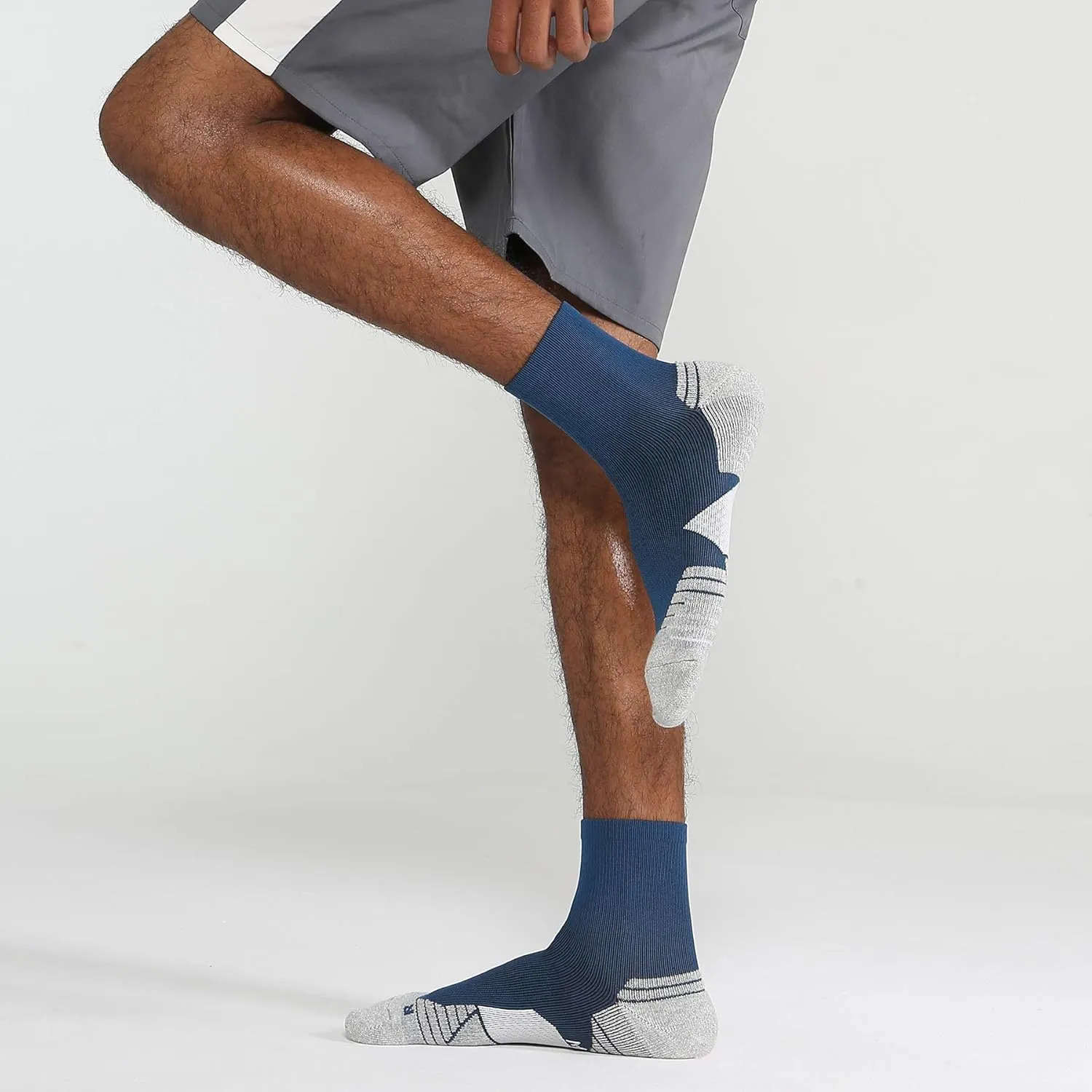 WANDER Men's Athletic Ankle Socks 6 Pairs Running Socks for Sport Low Cut Cycling Socks 6-9/10-12/12-14