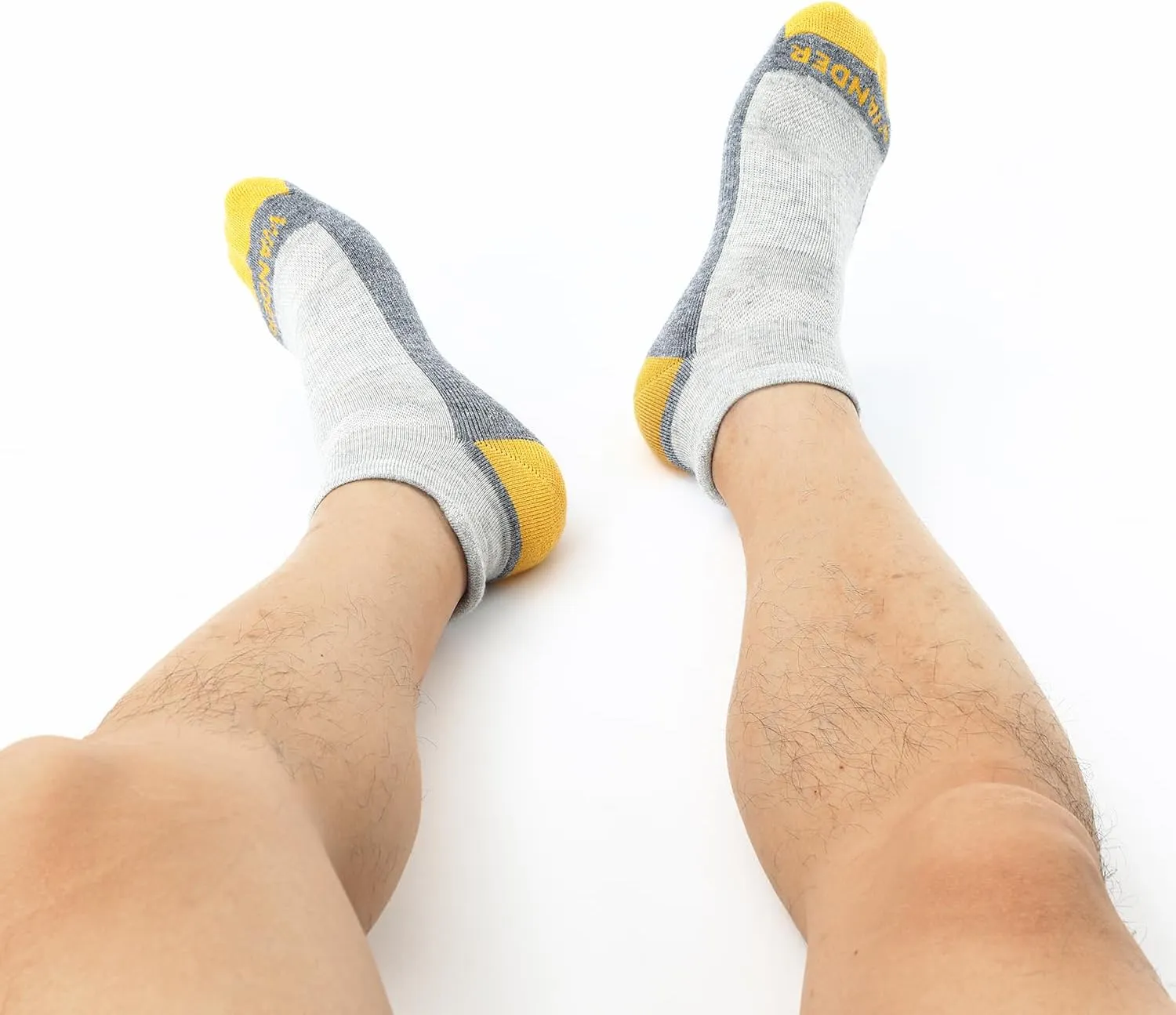 WANDER Merino Wool Ankle Running Hiking Socks 3 Pairs Lightweight Cushioned Sweat-Wicking No Show Athletic Socks Men Women