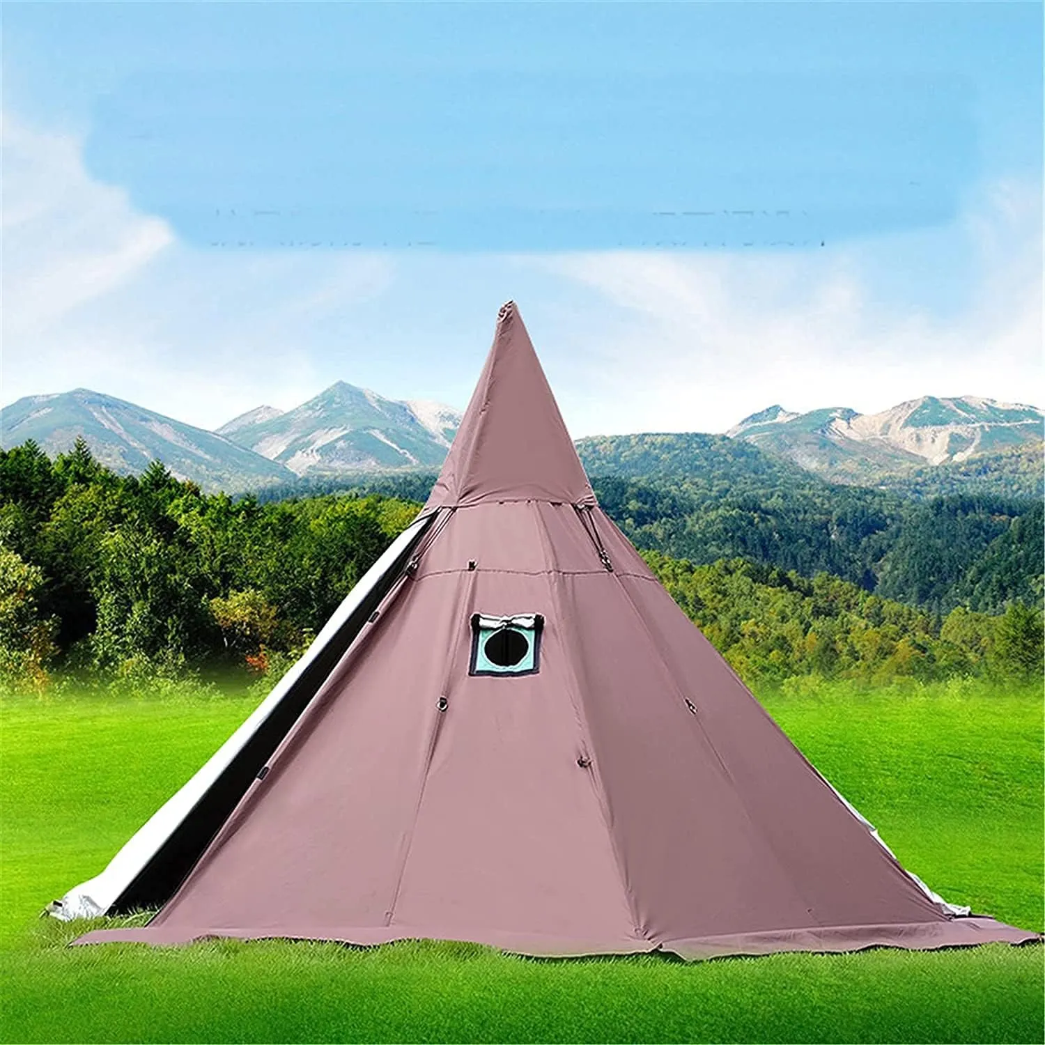 Warm Teepee Tents for Outdoor Hiking Camping Hiking Pyramid Tent Double Layers Camping Tent Indian