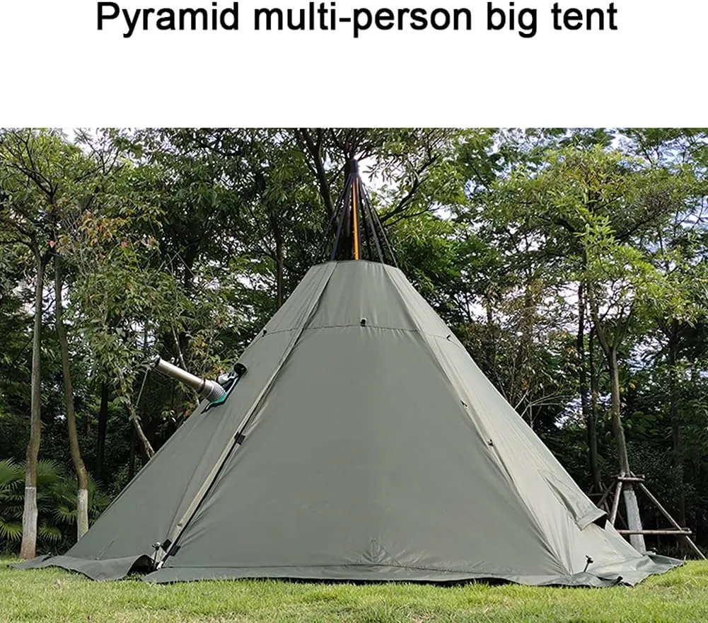 Warm Teepee Tents for Outdoor Hiking Camping Hiking Pyramid Tent Double Layers Camping Tent Indian