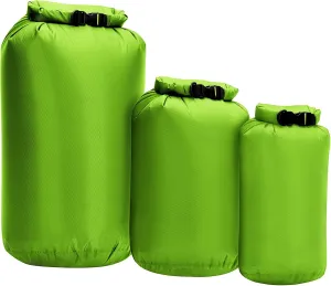 Water Proof Dry Bag Kit, 8L 40L 70L 3 SIzes Multi Colors Dry Pack for Outdoor Beach Drifting Upstream (Light green)