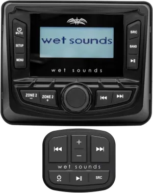 wet sounds Wet Sounds WS-MC5 Marine Digital Media Receiver with Bluetooth and MC-TR-Mini Mini Transom Remote with 25ft Cable