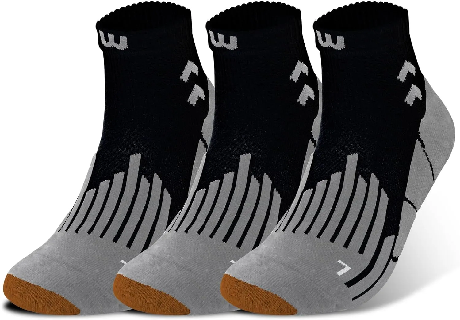 Wildarms Compression Running Ankle Socks for Men Athletic Anti Blister Socks with Cushion, 3 Pairs Basketball Sport Socks