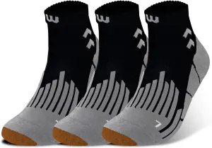 Wildarms Compression Running Ankle Socks for Men Athletic Anti Blister Socks with Cushion, 3 Pairs Basketball Sport Socks