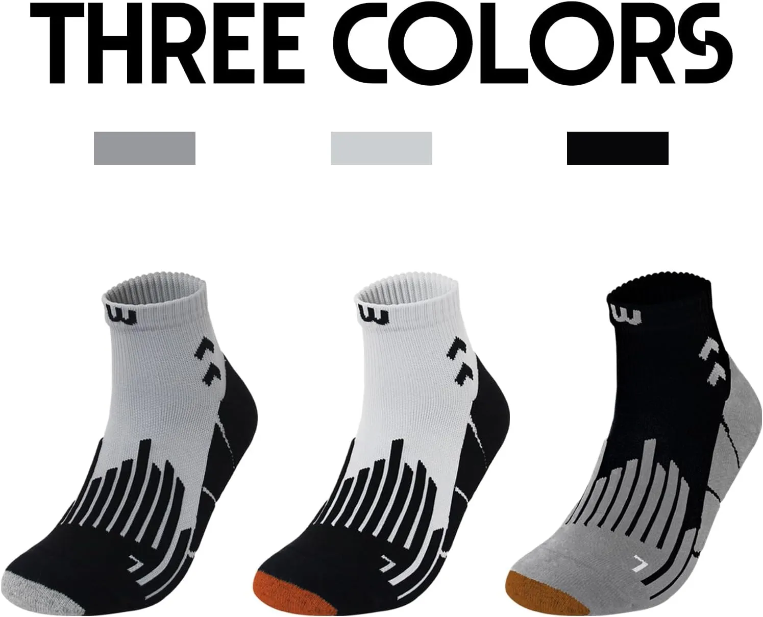 Wildarms Compression Running Ankle Socks for Men Athletic Anti Blister Socks with Cushion, 3 Pairs Basketball Sport Socks