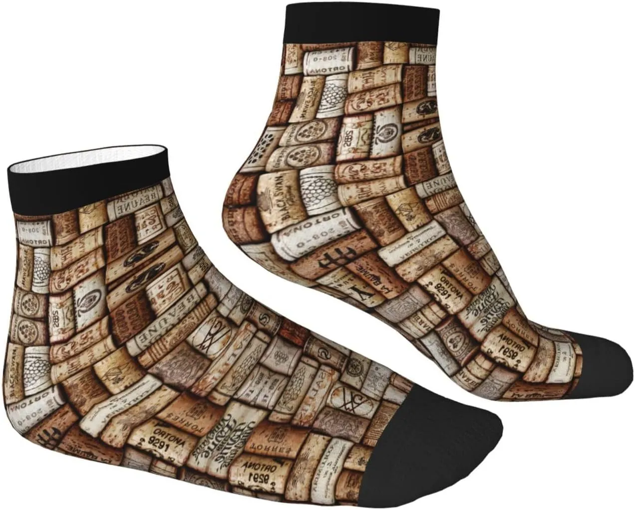 Wine cork print Men's Moisture Wicking Socks for Work Sports Boot Socks Athletic Running Daily