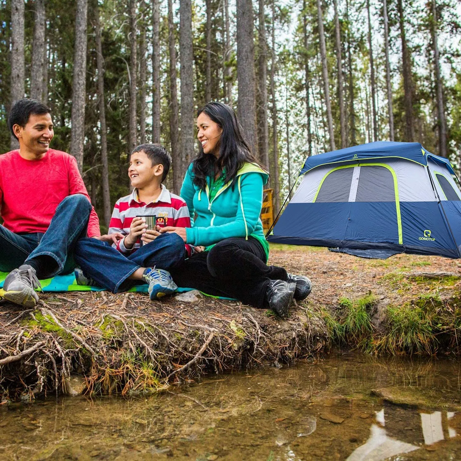 with Rainfly Instant Seamless Cabin Tent Professional-grade Person