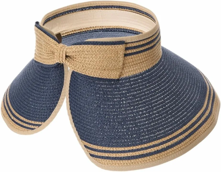WITHMOONS Womens Summer Sun Visor Packable Roll-Up Beach Hat SLV1033