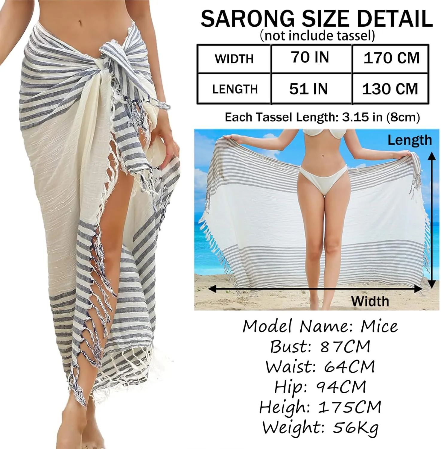 Women Swimwear Cover Ups Cotton Bathing Suit and Beach Cover Ups Cotton Shawls for Women&Girls