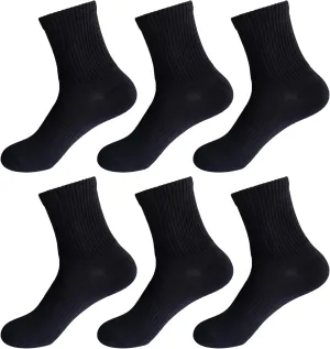 Womens 6-Pack Anti Odor Quarter Crew Moisture Wicking Sports Cotton Socks for Athletes Foot, Size 6-10