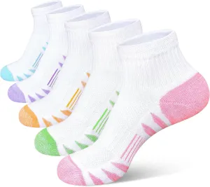 Womens Ankle Anti-blister Thick Cushioned Cotton Wicking Hiking Athletic Running Socks 5 Pairs