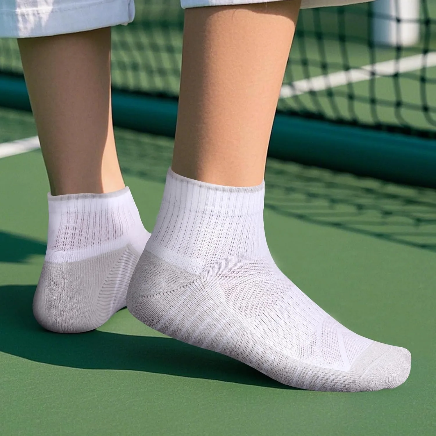 Womens Ankle Gym Running Athletic Socks For Women, Moisture Wicking Cotton Casual Everyday Quarter Socks, 5 Pairs