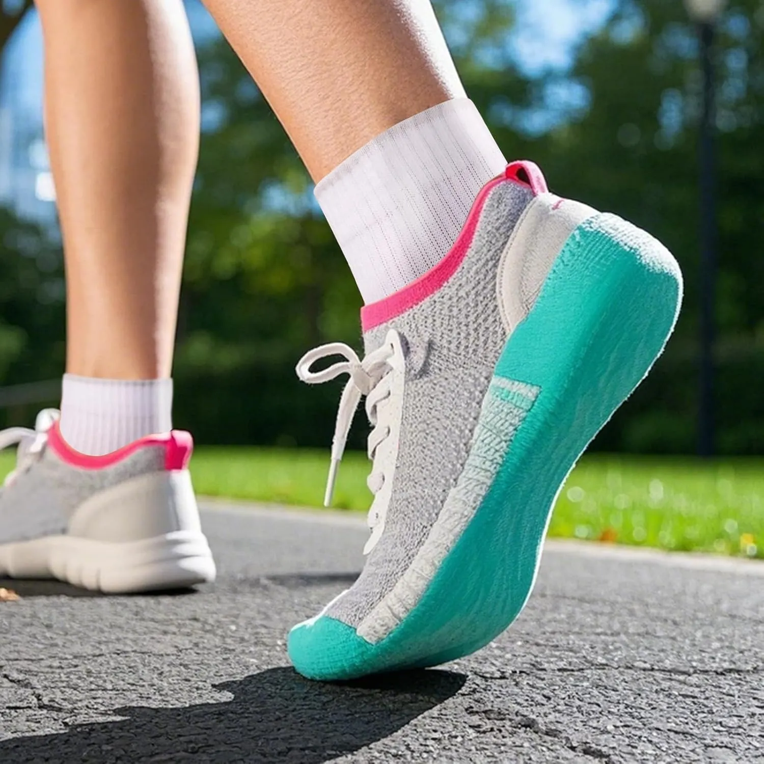Womens Ankle Gym Running Athletic Socks For Women, Moisture Wicking Cotton Casual Everyday Quarter Socks, 5 Pairs