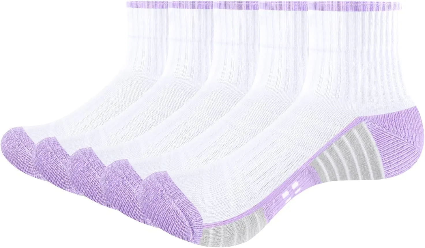 Womens Ankle Gym Running Athletic Socks For Women, Moisture Wicking Cotton Casual Everyday Quarter Socks, 5 Pairs