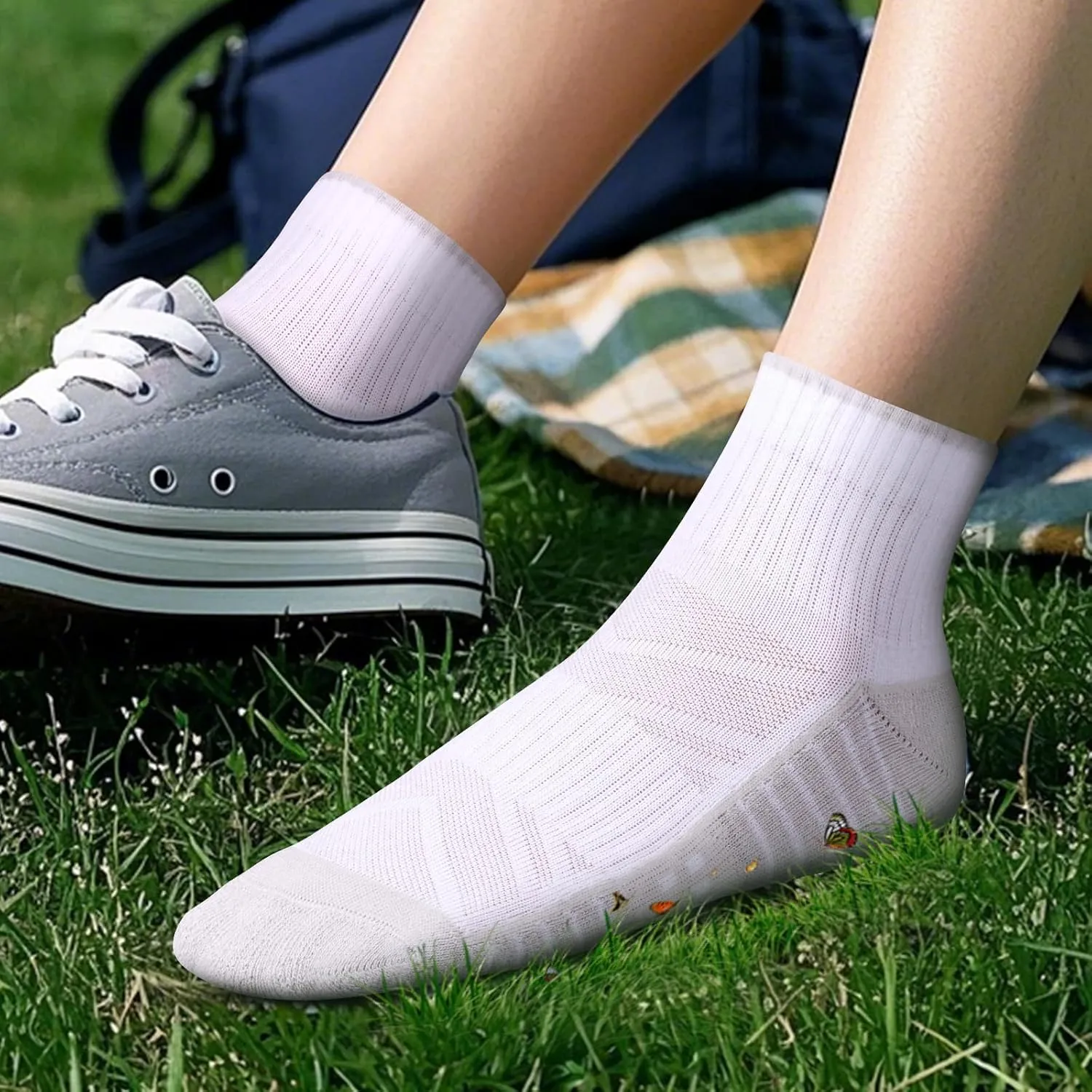 Womens Ankle Gym Running Athletic Socks For Women, Moisture Wicking Cotton Casual Everyday Quarter Socks, 5 Pairs