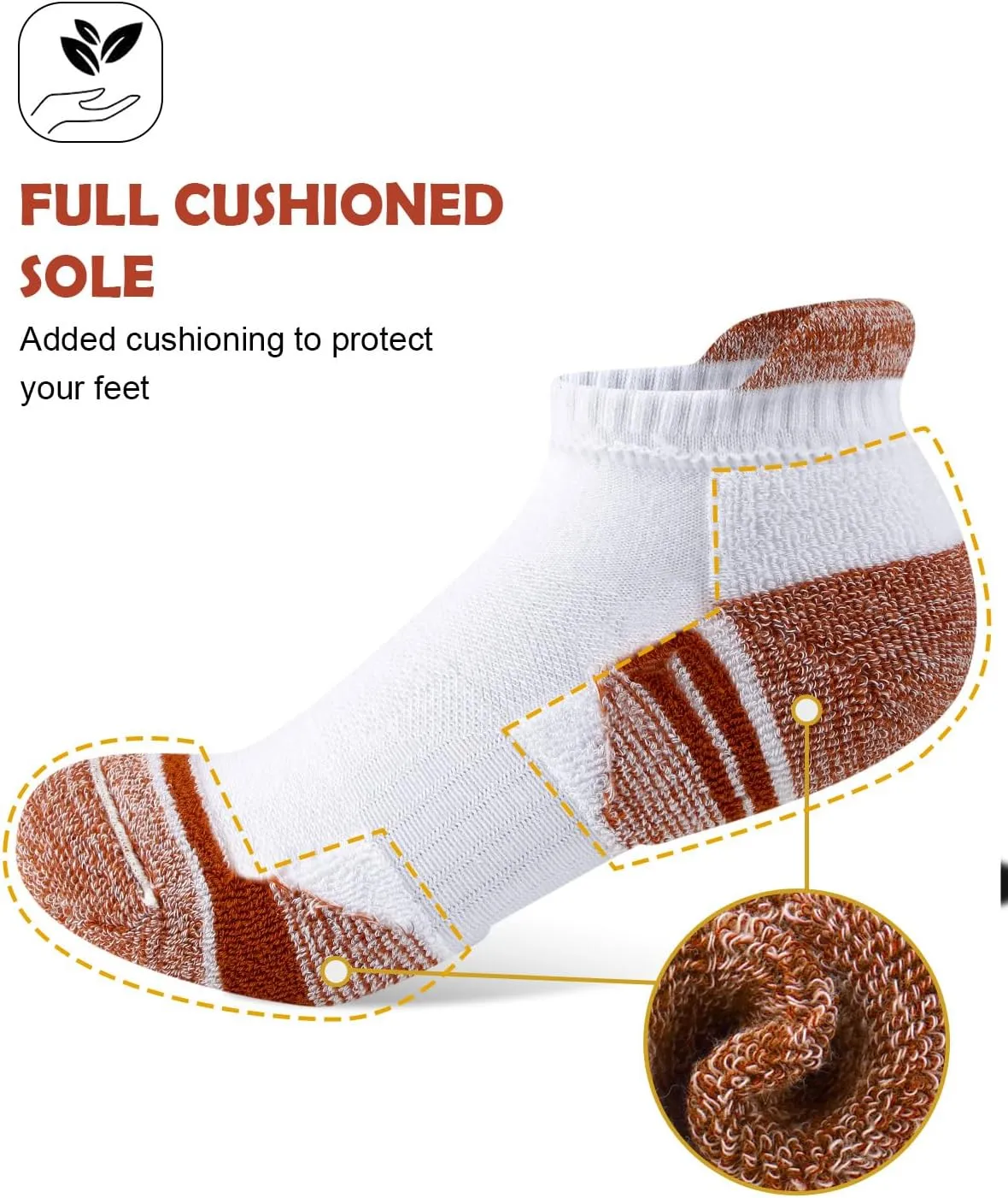 Womens Ankle Running Socks Cushioned Anti-Blister Comfort Athletic Socks (5 Pairs)