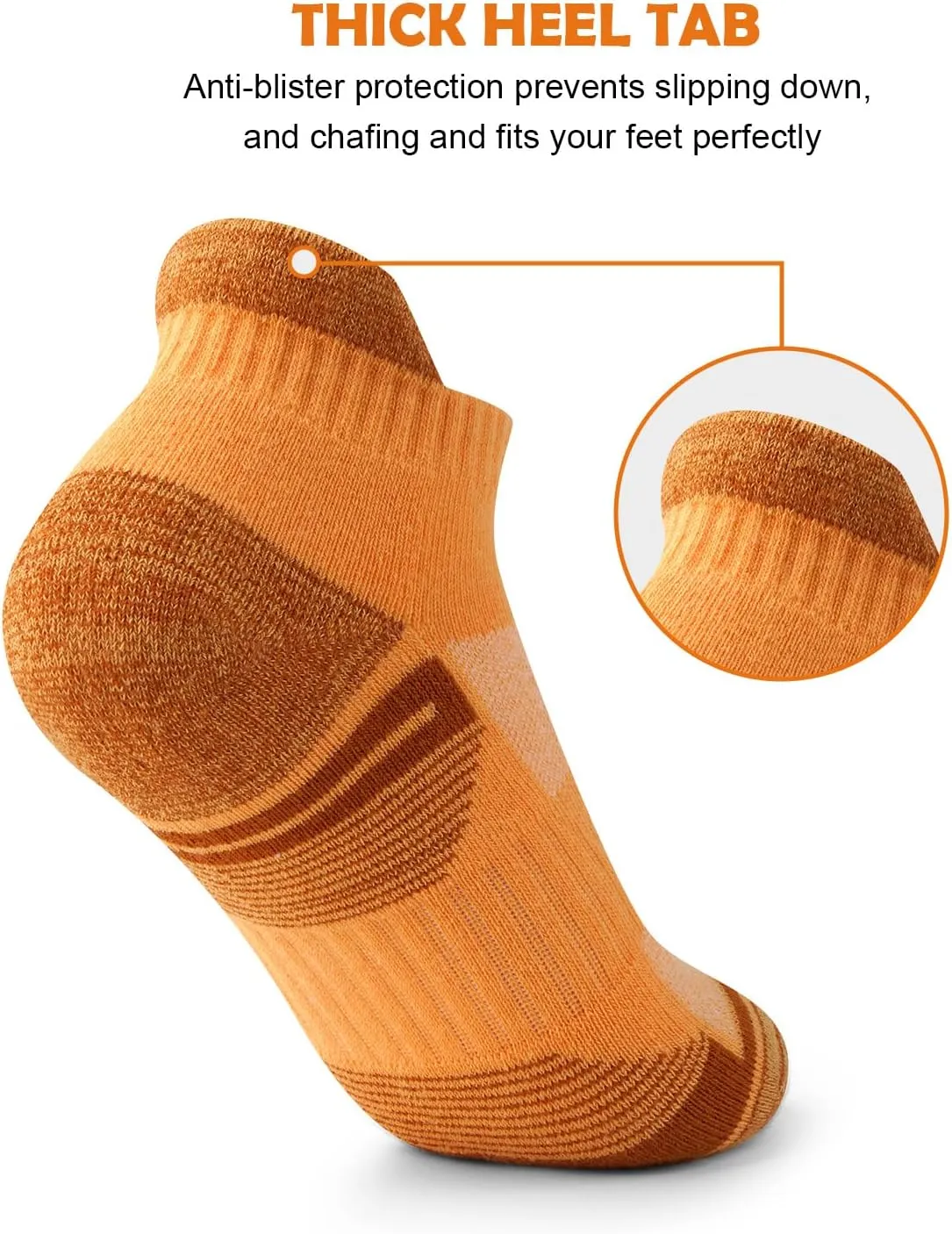 Womens Ankle Running Socks Cushioned Anti-Blister Comfort Athletic Socks (5 Pairs)