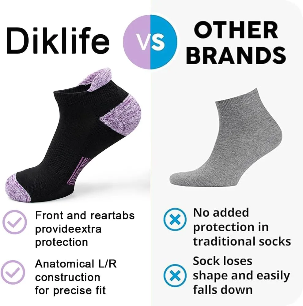 Womens Ankle Socks 6 Pairs Anti-blister Thick Cushioned Wicking Odor Resist Athletic Running Socks With Heel Tab
