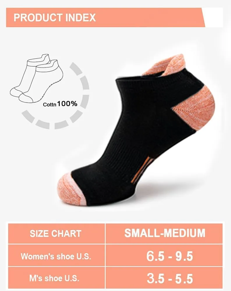Womens Ankle Socks 6 Pairs Anti-blister Thick Cushioned Wicking Odor Resist Athletic Running Socks With Heel Tab