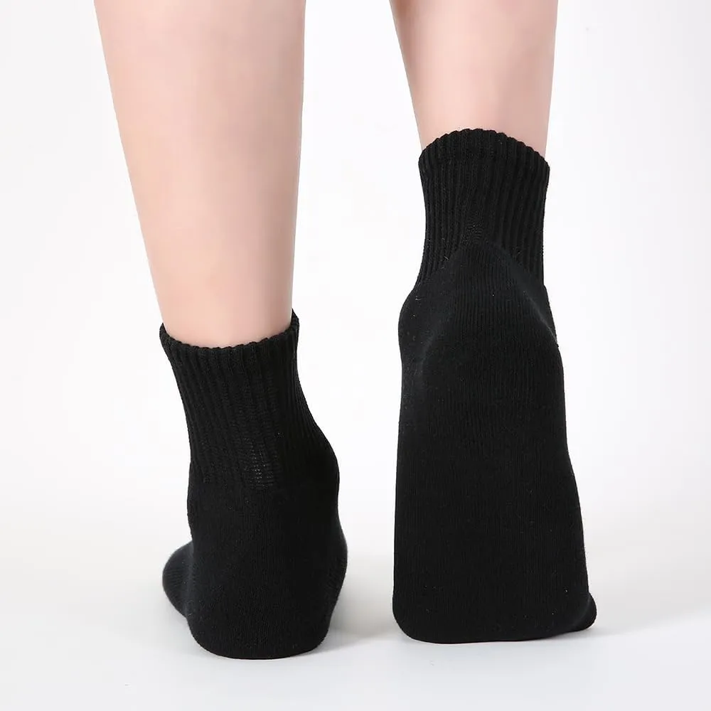 Womens Ankle Socks Full Cushioned Cotton Socks 6 Pairs Anti-blister Quarter Athletic Socks 7-10/10-13