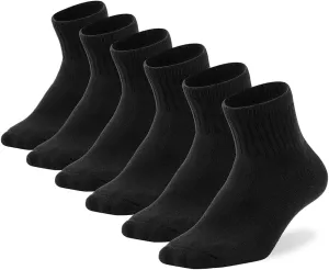 Womens Ankle Socks Full Cushioned Cotton Socks 6 Pairs Anti-blister Quarter Athletic Socks 7-10/10-13