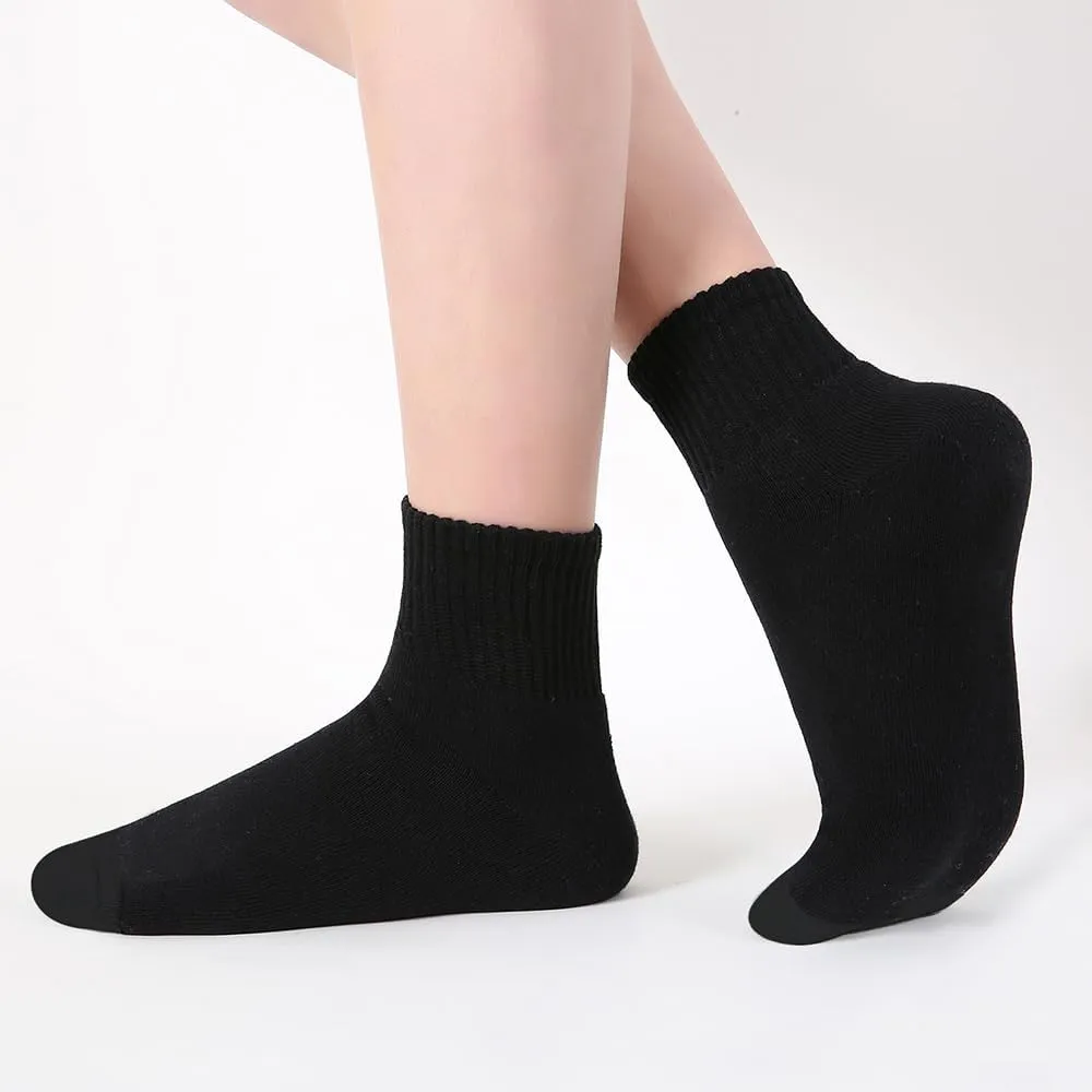 Womens Ankle Socks Full Cushioned Cotton Socks 6 Pairs Anti-blister Quarter Athletic Socks 7-10/10-13