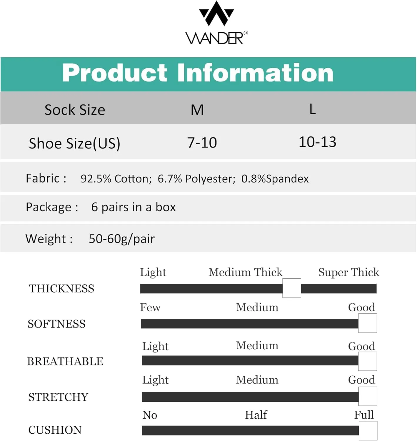 Womens Ankle Socks Full Cushioned Cotton Socks 6 Pairs Anti-blister Quarter Athletic Socks 7-10/10-13