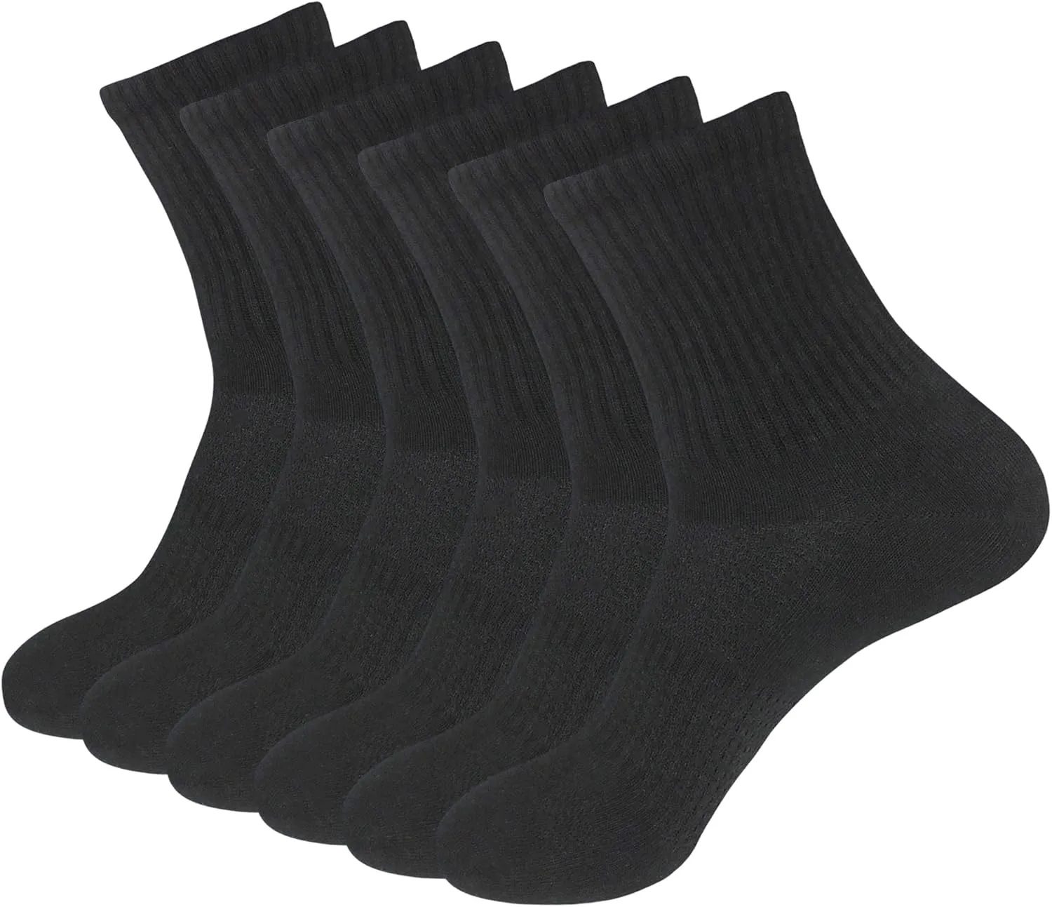 Womens Anti Blister Odor Control Quick Dry Compression Quarter Crew Cotton Athletic Running Hiking Socks