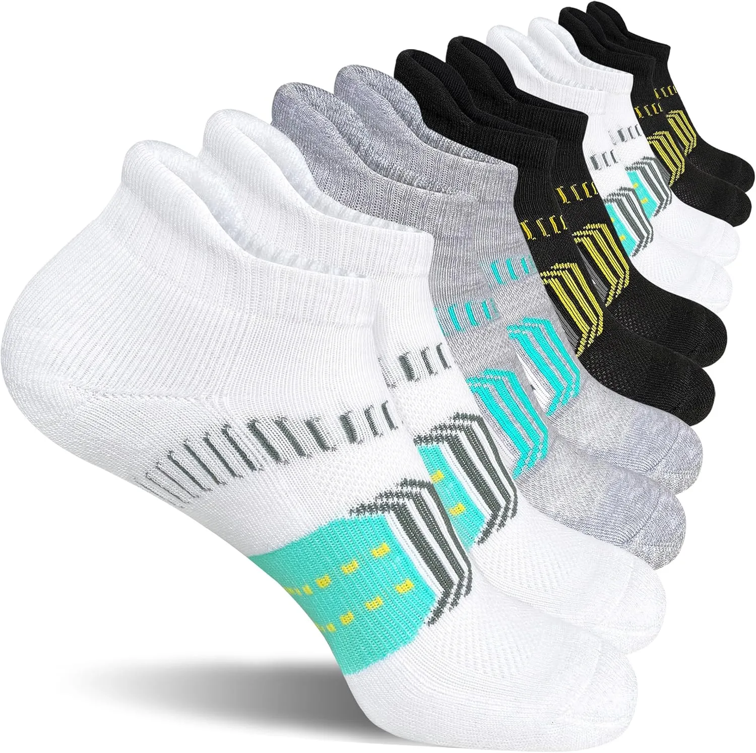 Womens Athletic Cushioned Anti-Blister Comfort Running Ankle Socks 5 Pairs