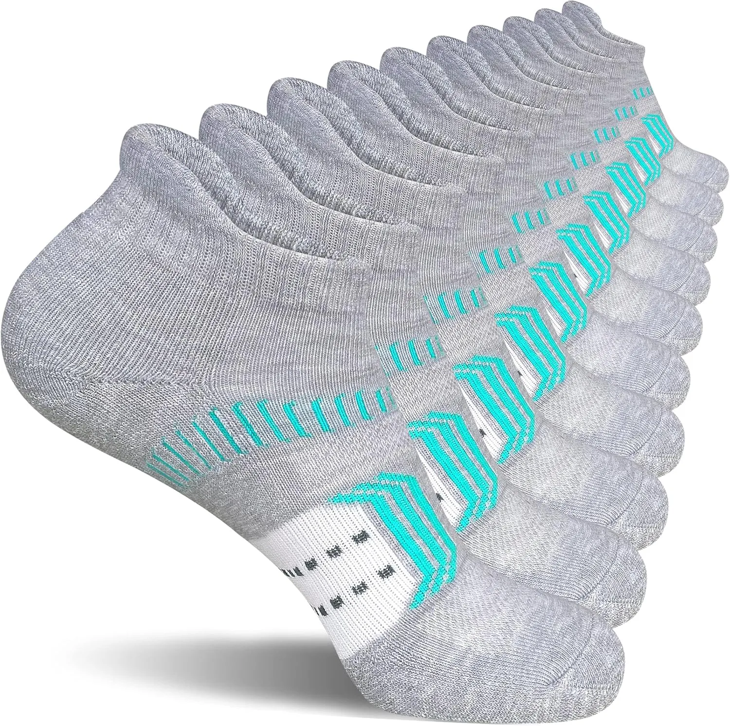 Womens Athletic Cushioned Anti-Blister Comfort Running Ankle Socks 5 Pairs