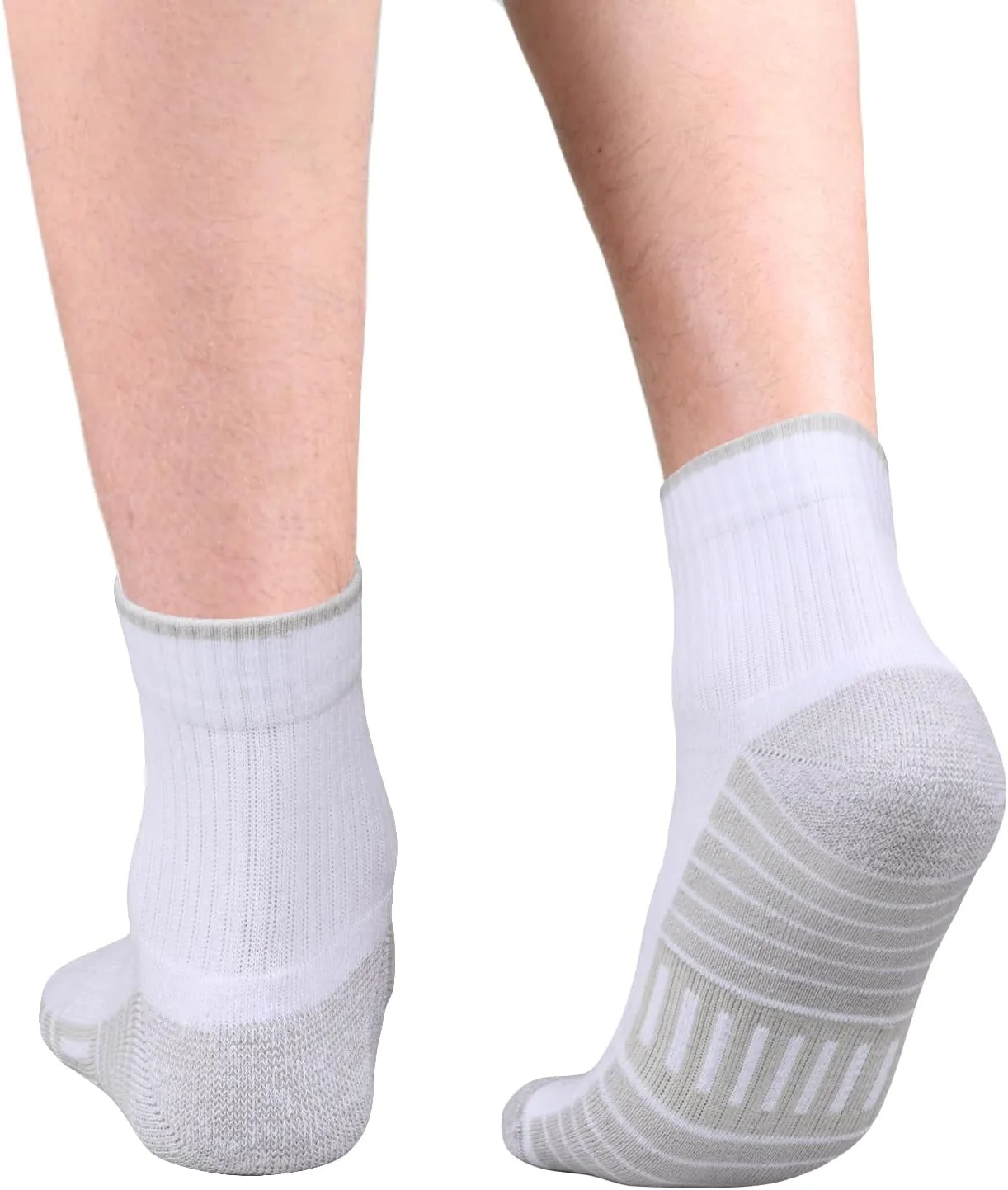 Womens Athletic Quarter Ankle Socks For Women, Moisture Wicking Breathable Cotton Cushioned Gym Running Socks, 5 Pairs