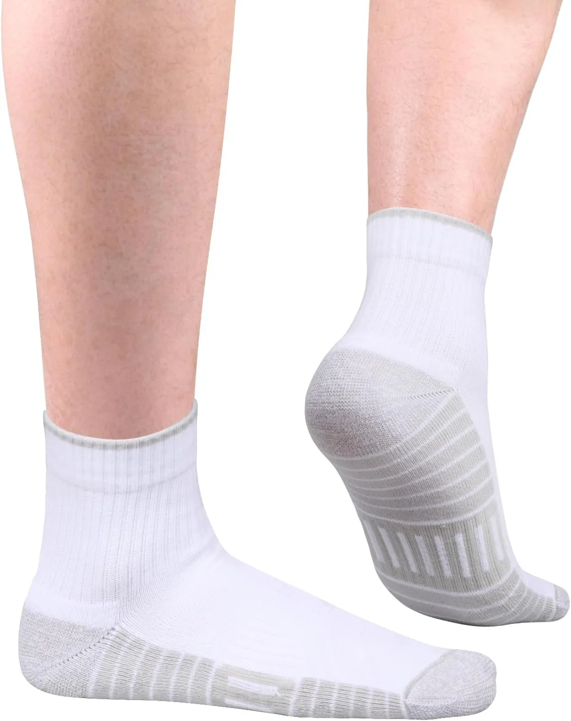 Womens Athletic Quarter Ankle Socks For Women, Moisture Wicking Breathable Cotton Cushioned Gym Running Socks, 5 Pairs